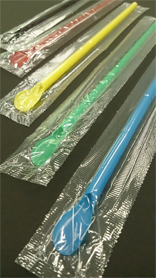 Individual film wrapping straw